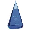 Image of 20.5cm Cobalt Blue & Clear Optical Crystal Prism Award